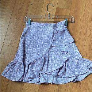 Lilac Floral Mini Skirts